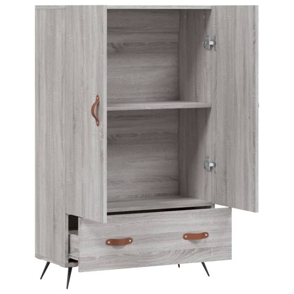 Висок шкаф, сив сонома, 69,5x31x115 см, инженерно дърво
