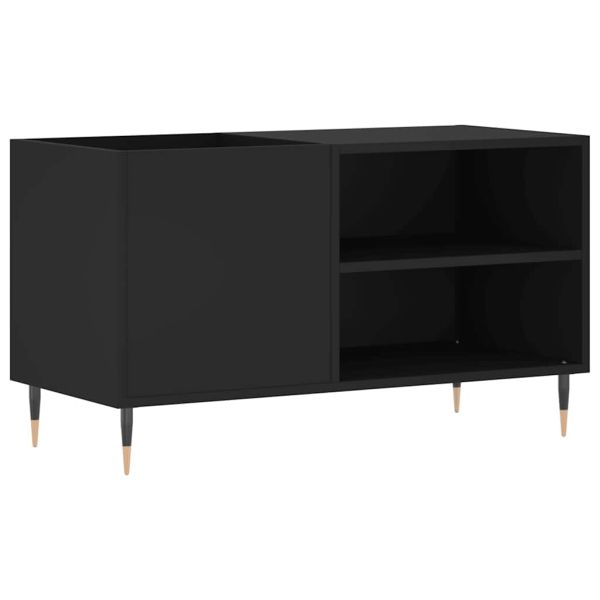 Шкаф за грамофонни плочи черен 85x38x48 см инженерно дърво