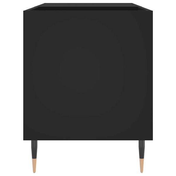 Шкаф за грамофонни плочи черен 85x38x48 см инженерно дърво