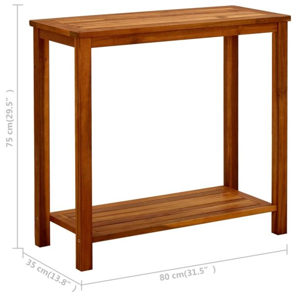 Градинска конзолна маса, 80x35x75 см, акациево дърво масив