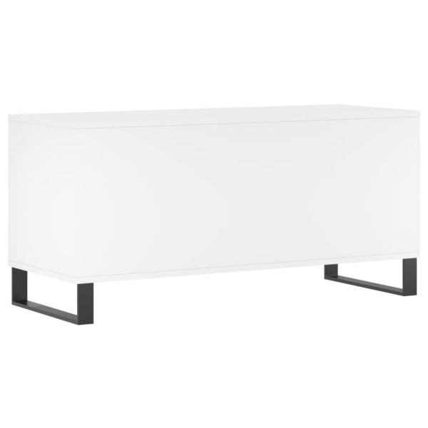 Шкаф за грамофонни плочи бял 100x38x48 см инженерно дърво