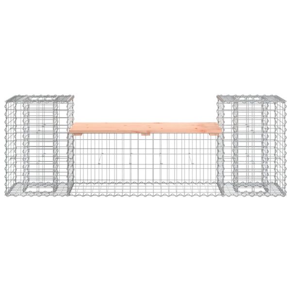 Градинска пейка габион 183x41x60,5 см дугласко дърво масив