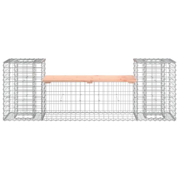 Градинска пейка габион 183x41x60,5 см дугласко дърво масив