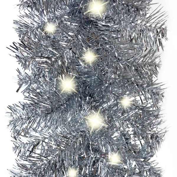 Коледен гирлянд с LED лампички, 10 м, сребрист