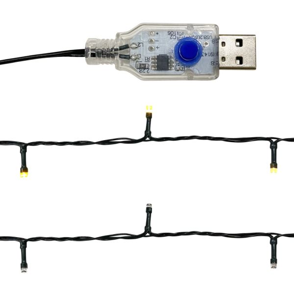 Коледен гирлянд с LED лампички, 10 м, сребрист