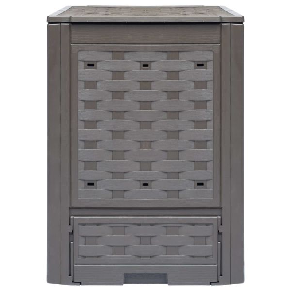 Градински компостер кафяв 60x60x83 см 300 л пластмасов ратан