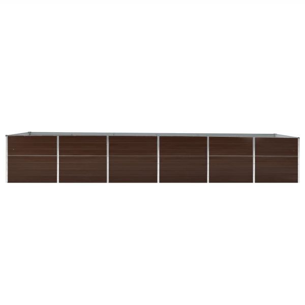 Градинска висока леха поцинкована стомана 480x80x77 см кафява