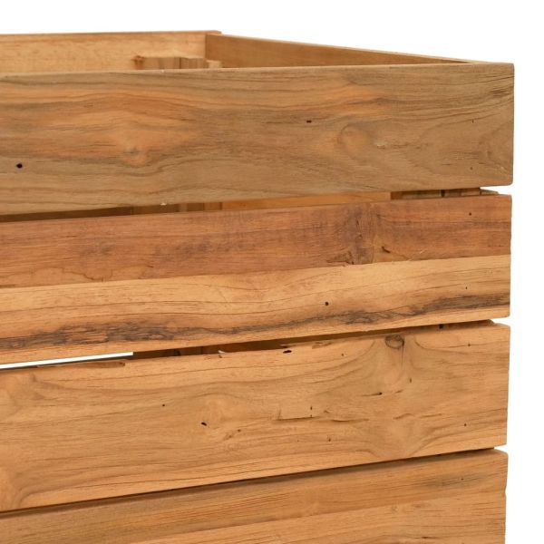 Повдигната леха 50x40x55 см рециклирано тиково дърво и стомана