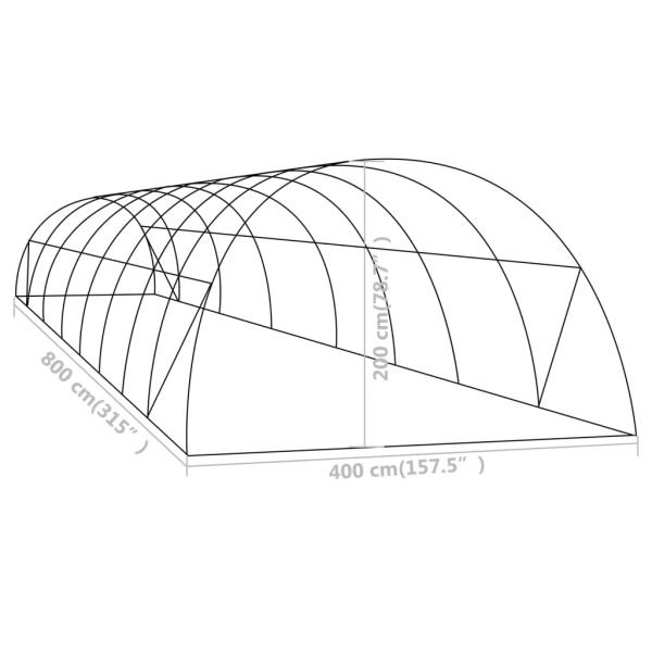 Оранжерия 32 м² 8x4x2 м