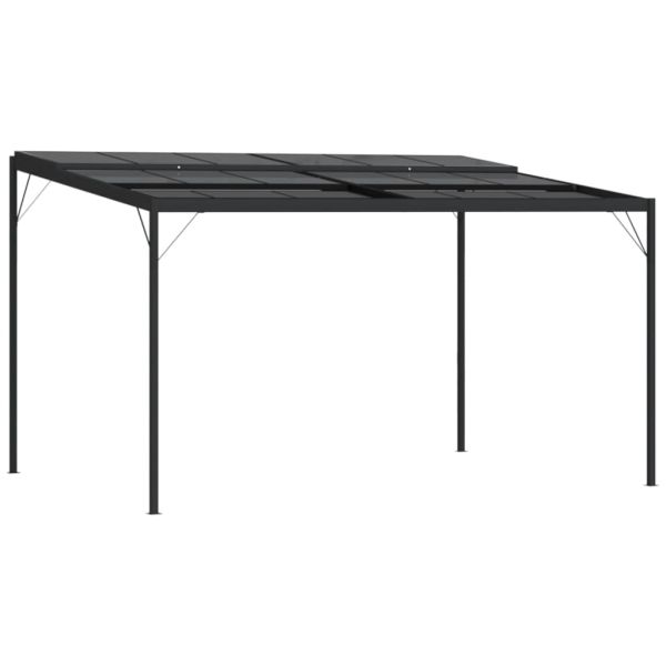 Беседка с покрив, антрацит, 4x3x2,5 м, алуминий и стомана