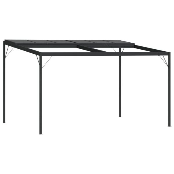 Беседка с покрив, антрацит, 4x3x2,5 м, алуминий и стомана
