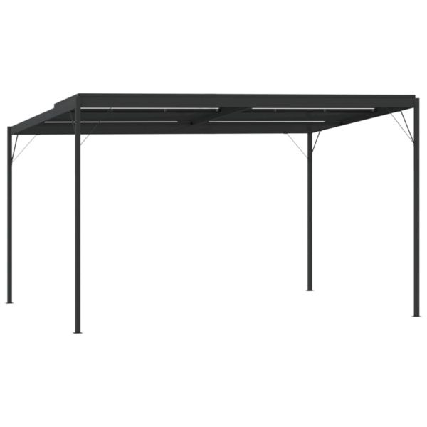 Беседка с покрив, антрацит, 4x3x2,5 м, алуминий и стомана