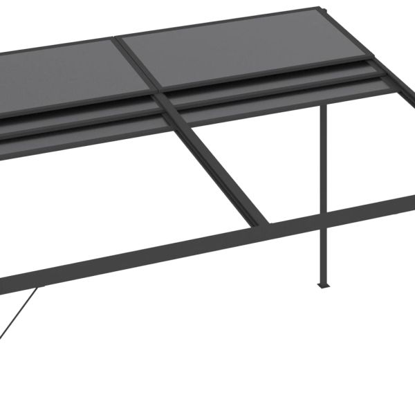 Беседка с покрив, антрацит, 4x3x2,5 м, алуминий и стомана