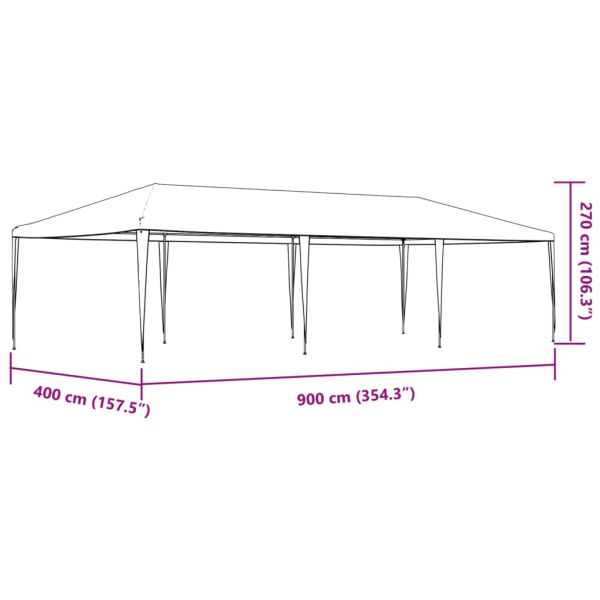 Професионална парти шатра, 4x9 м, зелена, 90 г/м²