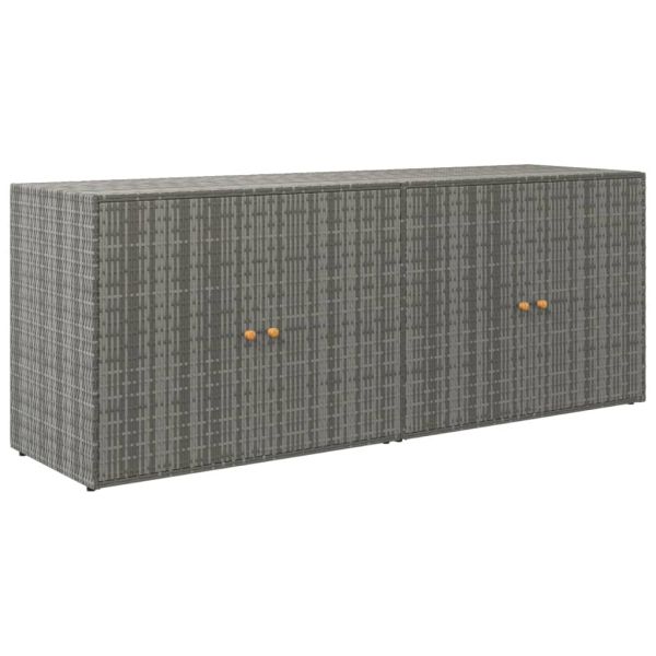 Градински шкаф за съхранение сив 198x55,5x80 см полиратан