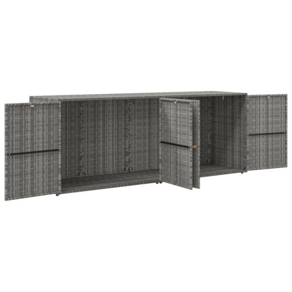 Градински шкаф за съхранение сив 198x55,5x80 см полиратан
