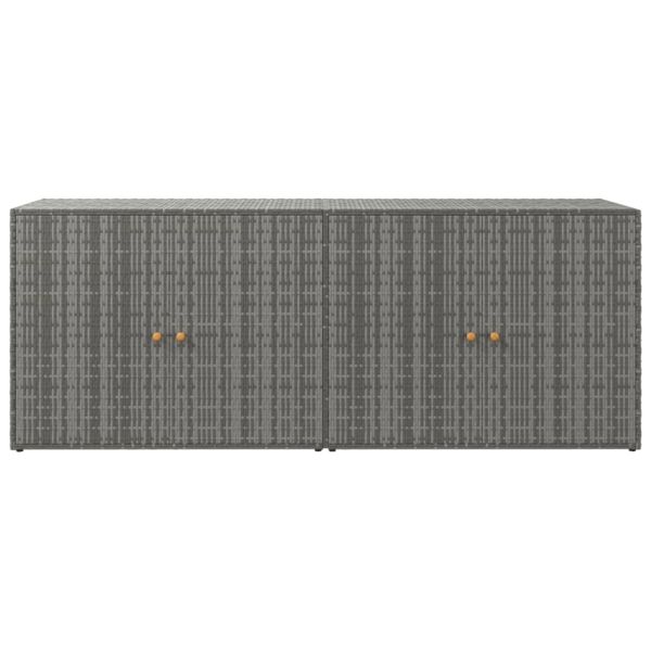 Градински шкаф за съхранение сив 198x55,5x80 см полиратан