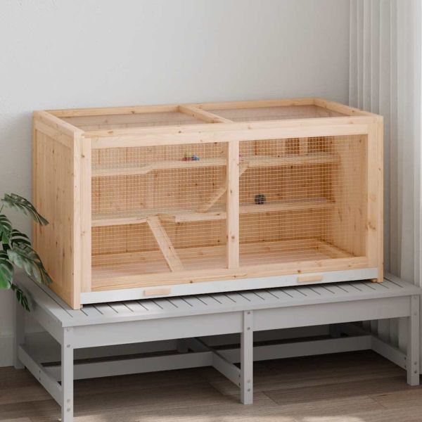 Клетка за хамстери 89,5x45x45 см, масивна дървесина, ела
