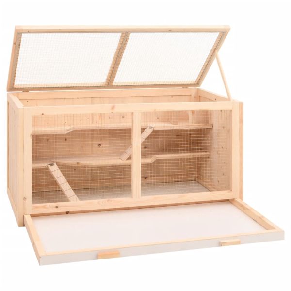 Клетка за хамстери 89,5x45x45 см, масивна дървесина, ела