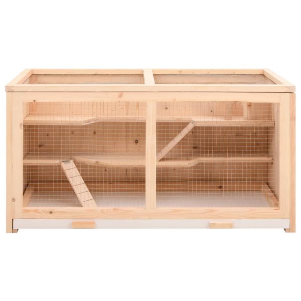 Клетка за хамстери 89,5x45x45 см, масивна дървесина, ела
