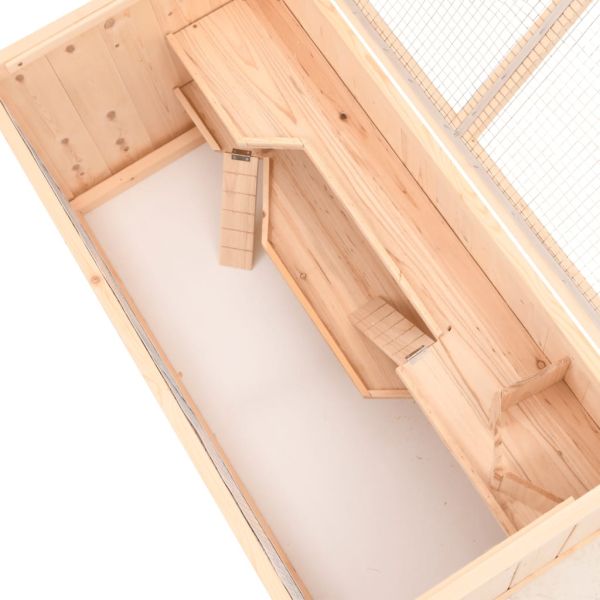 Клетка за хамстери 89,5x45x45 см, масивна дървесина, ела