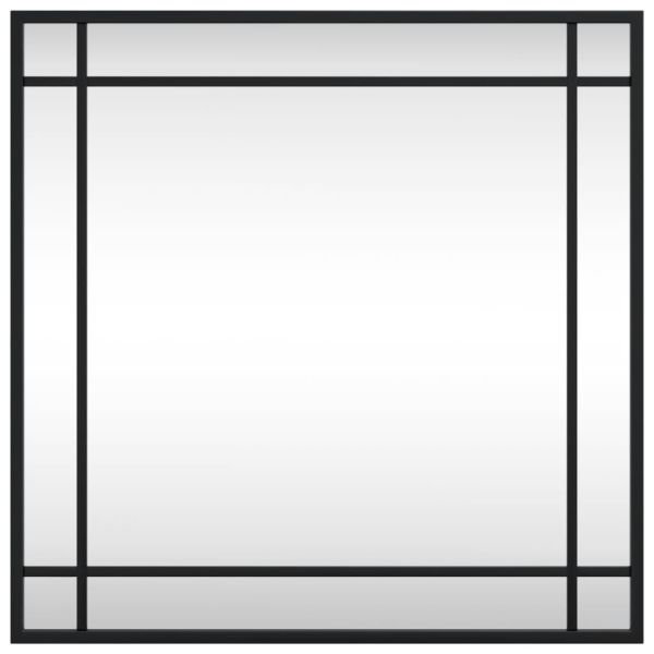 Стенно огледало, черно, 50x50 см, квадратно, желязо