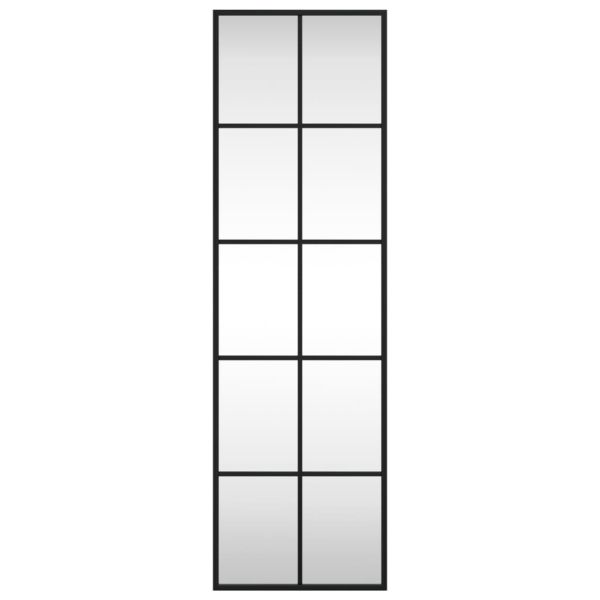 Стенно огледало, черно, 30x100 см, правоъгълно, желязо