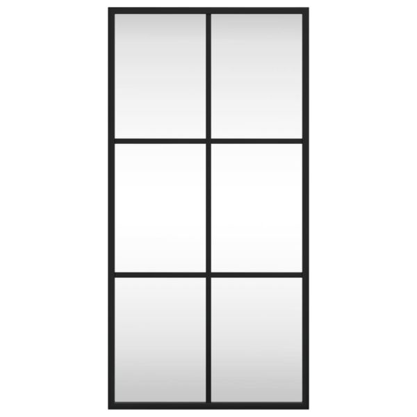Стенно огледало, черно, 30x60 см, правоъгълно, желязо