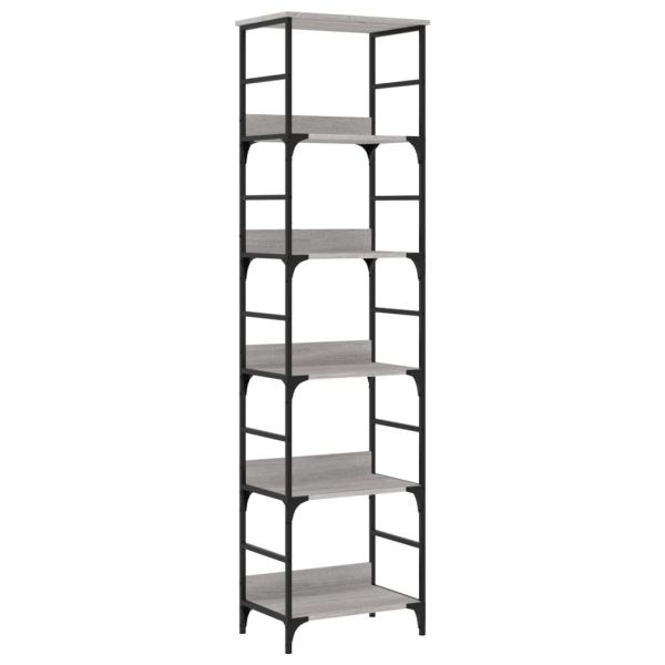 Етажерка за книги сив сонома 50x33x188,5 см инженерно дърво