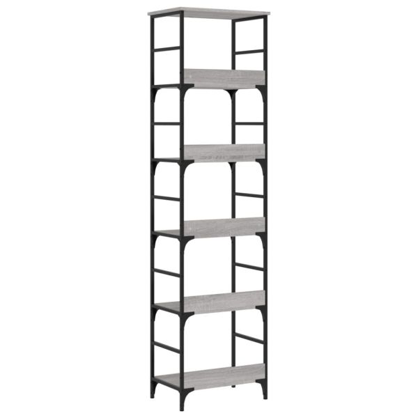 Етажерка за книги сив сонома 50x33x188,5 см инженерно дърво