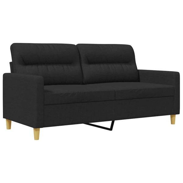 2-местен диван, черен, 140 см, текстил