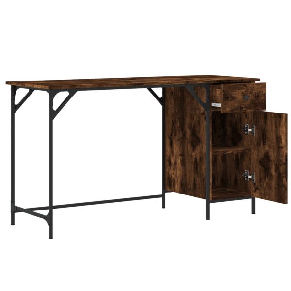 Компютърно бюро, опушен дъб, 131x48x75 см, инженерно дърво