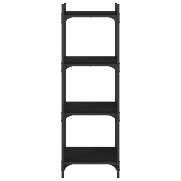 Библиотека 4 рафта черна 40x30x120 см инженерно дърво