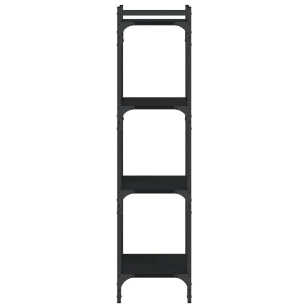 Библиотека 4 рафта черна 40x30x120 см инженерно дърво
