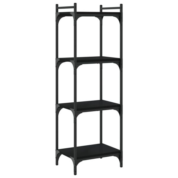 Библиотека 4 рафта черна 40x30x120 см инженерно дърво