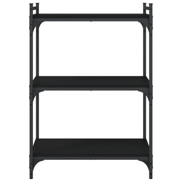 Библиотека 3 рафта черна 60x30x86 см инженерно дърво