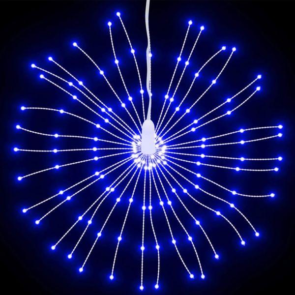Коледни звездни светлини 140 LED 2 бр синьо 17 см