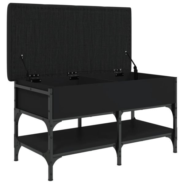 Пейка за обувки, черна, 82x42x45 см, инженерно дърво