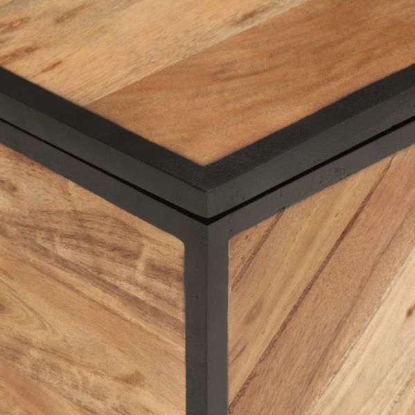 Кутия за съхранение 60x30x30 см масивно дърво акация и желязо