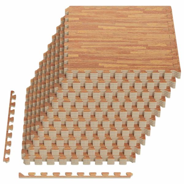 Мат за под басейн 40 pcs Дърво 14,4 м² EVA Пяна
