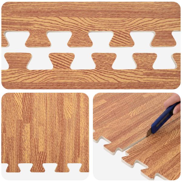 Мат за под басейн 40 pcs Дърво 14,4 м² EVA Пяна