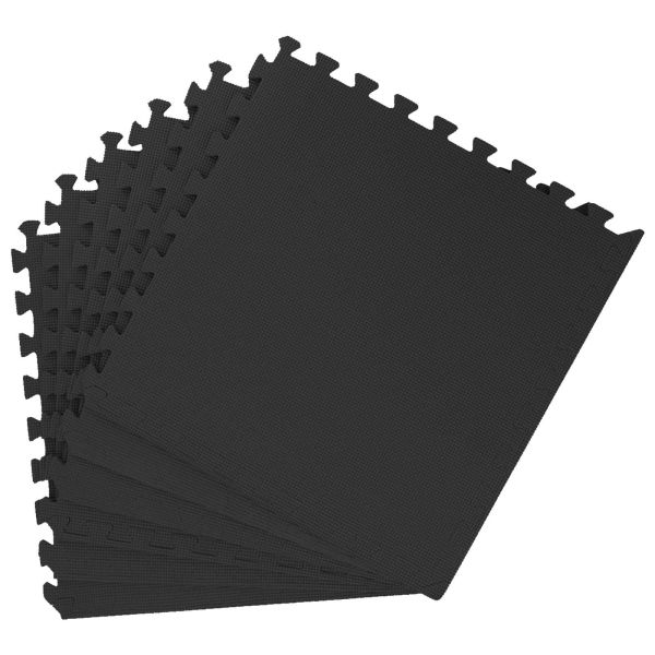 Мат за под басейн 50 pcs Черно 18 м² EVA Пяна