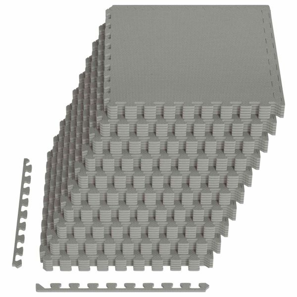 Мат за под басейн 50 pcs Сиво 18 м² EVA Пяна