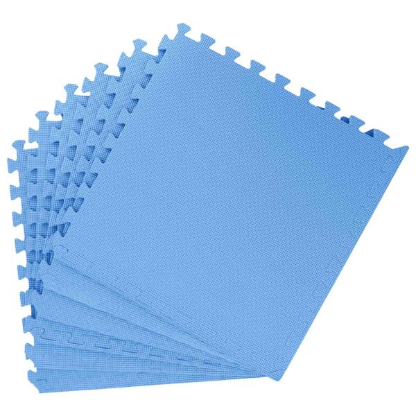 Мат за под басейн 50 pcs Синьо 18 м² EVA Пяна