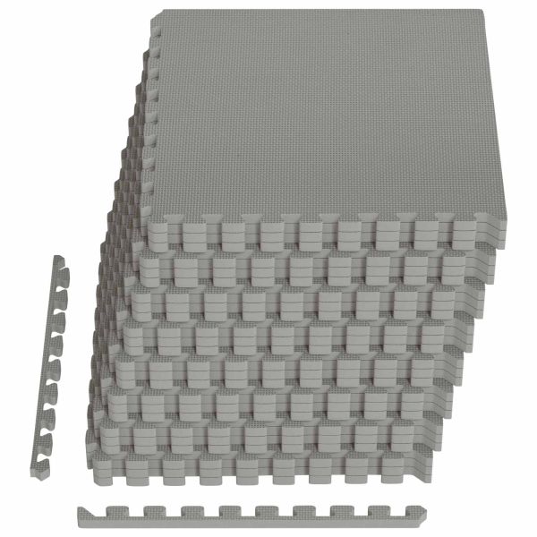 Мат за под басейн 24 pcs Сиво 8,64 m² EVA Пяна