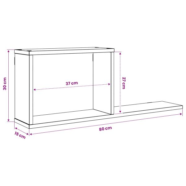 Плаващи рафтове 2 pcs Дъб артизан 80 x 15 x 30 см