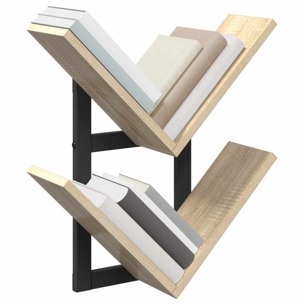 Плаваща стена 2 pcs Дъб сонома 43 x 15 x 47 см
