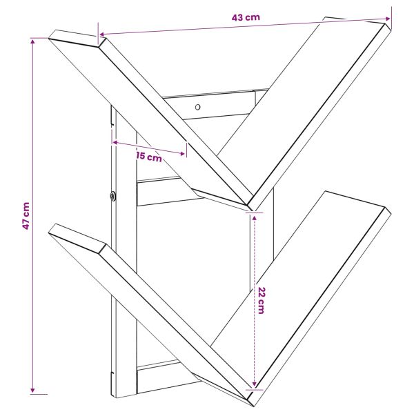 Плаваща стена 2 pcs Опушен дъб 43 x 15 x 47 см