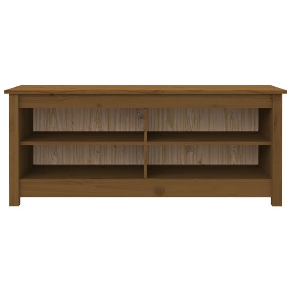 Пейка за обувки меденокафява 110x38x45,5 см борово дърво масив