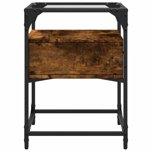 Нощни шкафчета 2 бр опушен дъб 40x40x55 см инженерно дърво